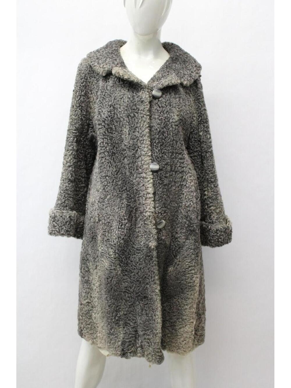 Scrap Item: Gray Lamb Astrakhan Fur Coat Jacket